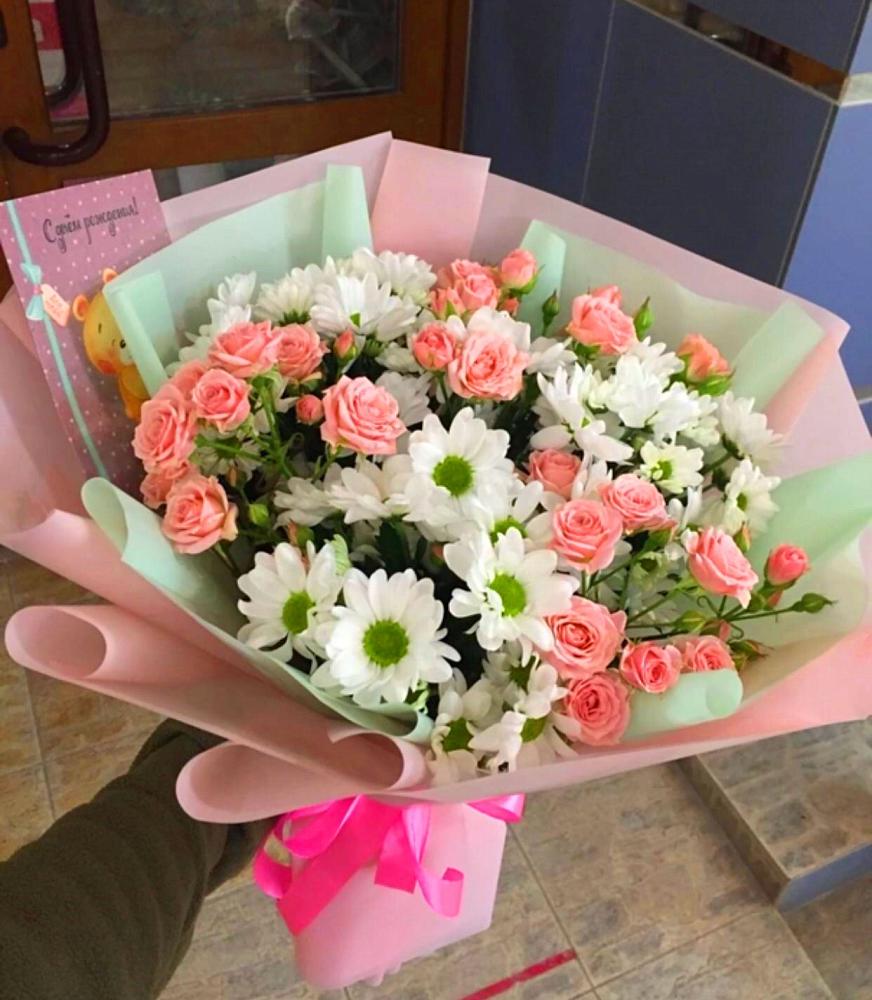 Букет цветов из: Розы и Хризантемы в Талицы