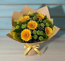 Букет цветов из:  Герберы и Хризантемы в Талицы